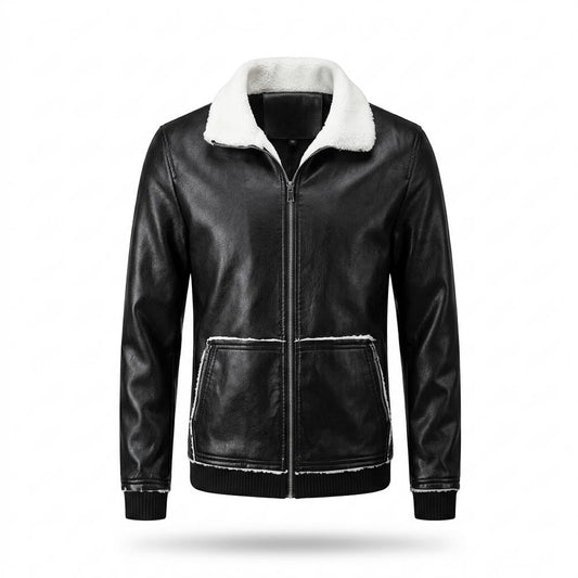 Gentleman Code - Aowev | Gefüttert Sherpa Lederjacke Herren