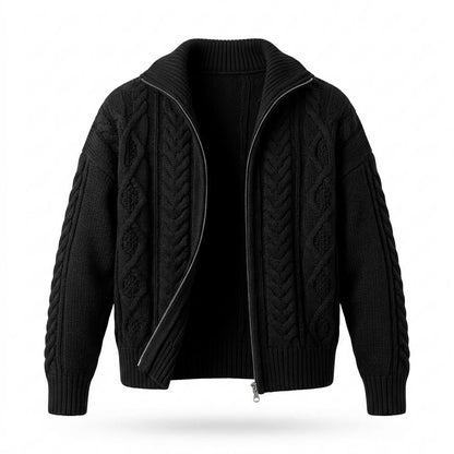 Nobleman Code - Lunot | Hochgeschlossene Strukturierte Strickjacke Damen