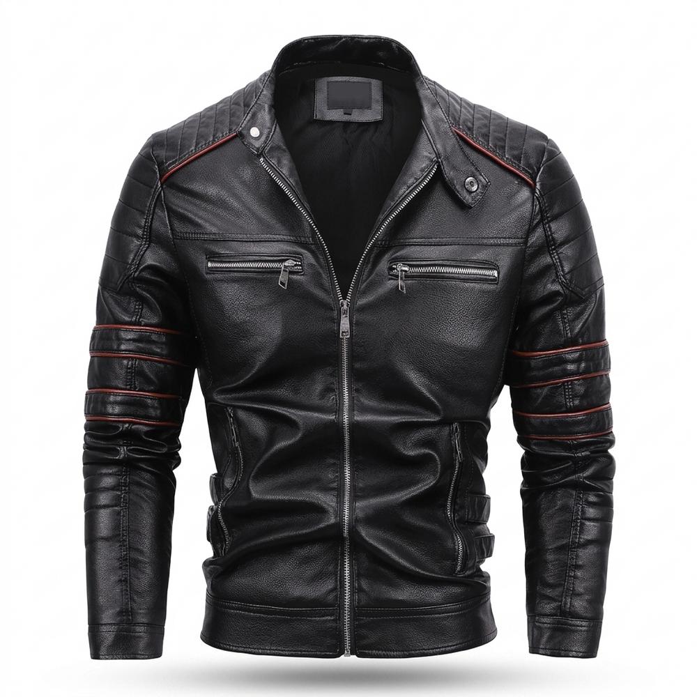 Gentleman Code - Mopid | Gesteppt Tailliert Lederjacke Herren