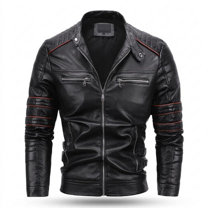 Gentleman Code - Mopid | Gesteppt Tailliert Lederjacke Herren