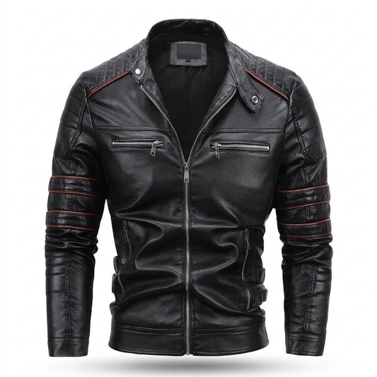 Nobleman Code - Mopid | Gesteppt Tailliert Lederjacke Herren