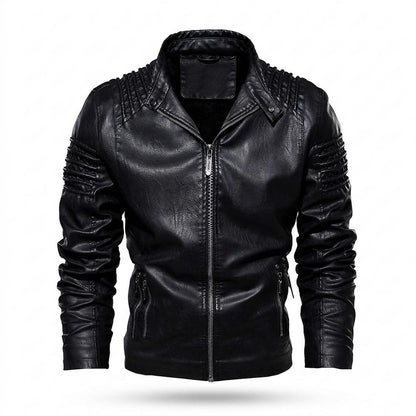 Gentleman Code - Mezad | Gefüttert Strukturiert Lederjacke Herren