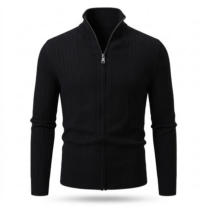 Gentleman Code - Kesos | Strukturierte Hochgeschlossene Strickjacke Herren