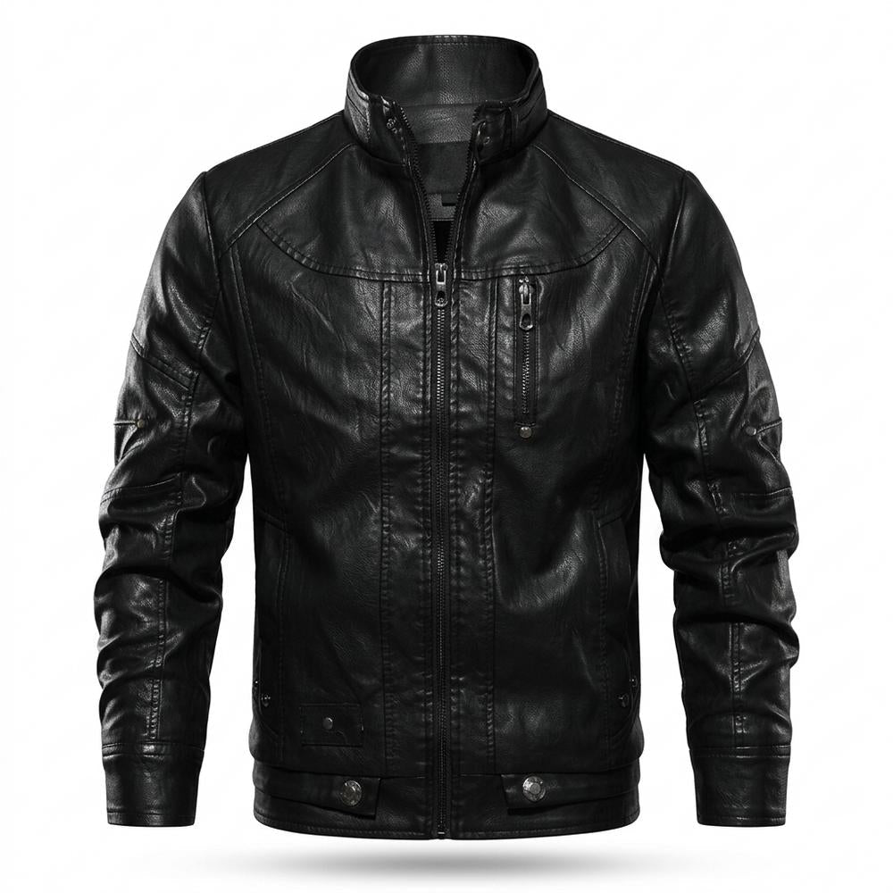 Gentleman Code - Lidon | Gesteppt Körperbetont Lederjacke Herren