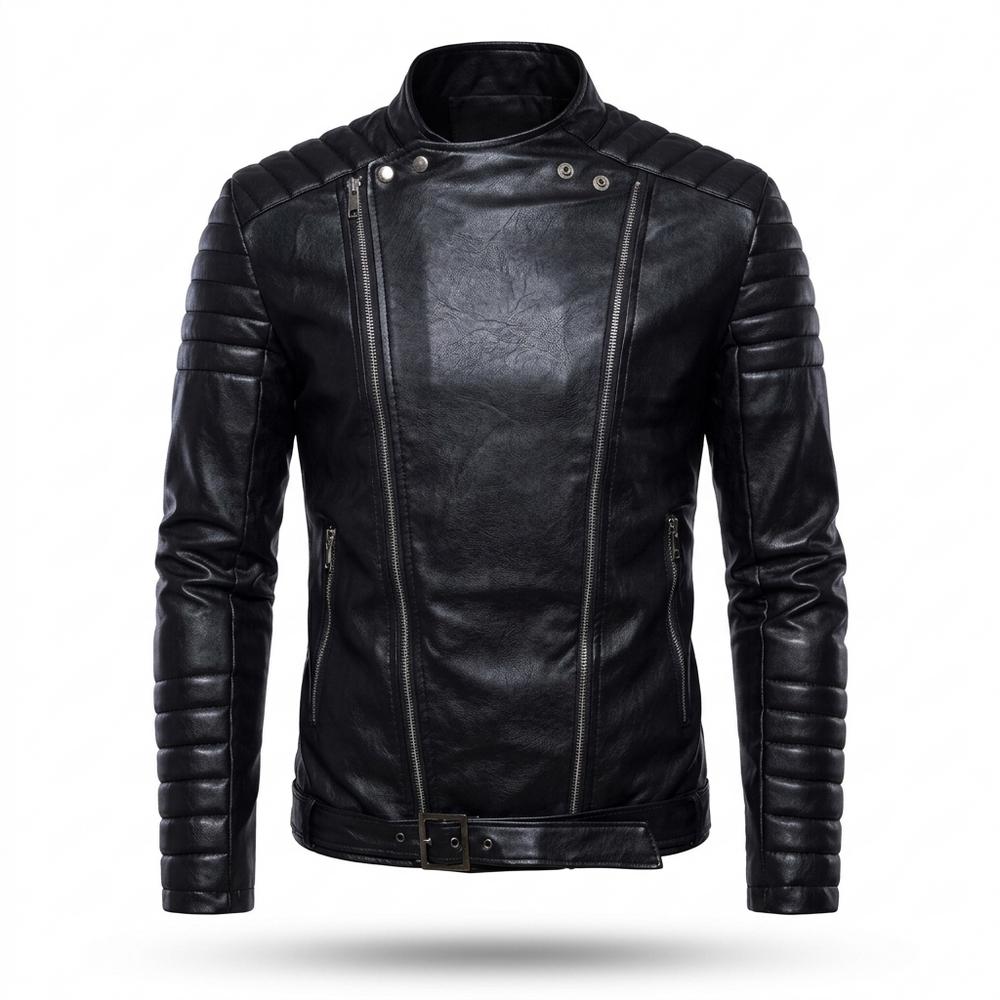 Nobleman Code - Zutat | Asymmetrisch Gesteppt Lederjacke Herren