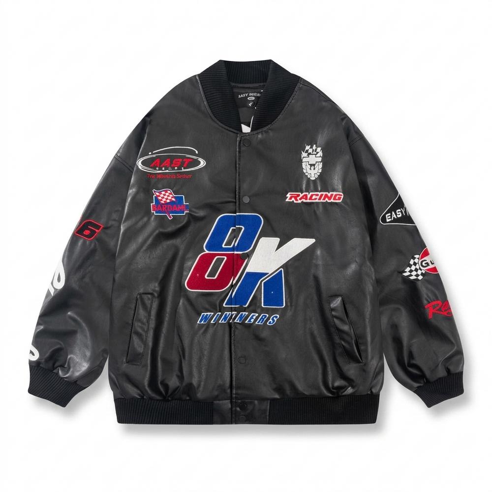 Gentleman Code - Rizul | Bestickt Blousonartig Lederjacke Unisex