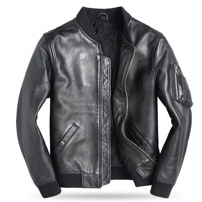 Gentleman Code - Risol | Gesteppt Gefüttert Lederjacke Herren