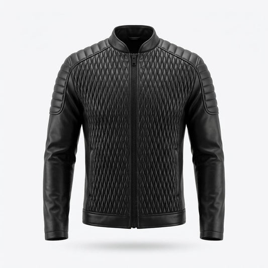 Gentleman Code - Dowav | Gesteppt Tailliert Lederjacke Herren