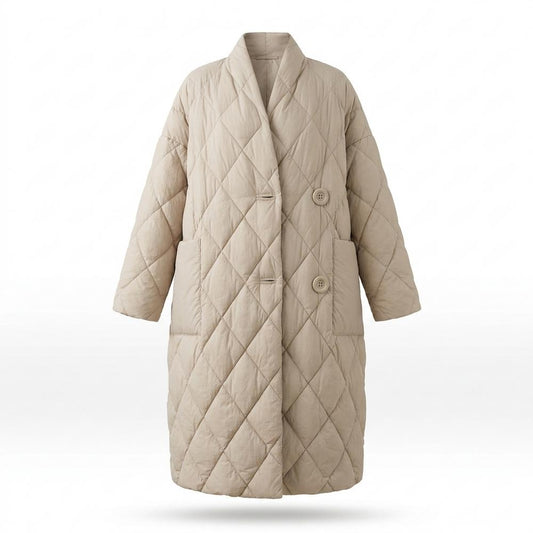 Nobleman Code - Verak | Gesteppt Lang Mantel Damen