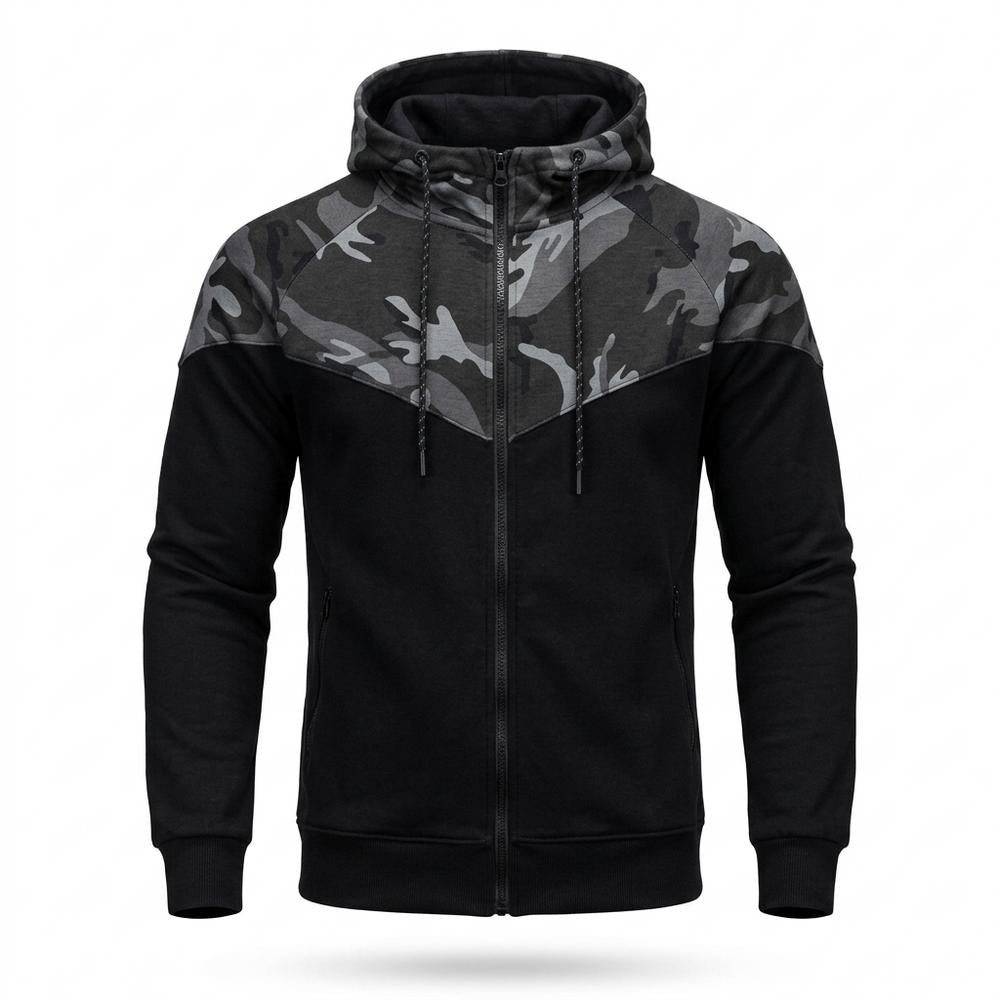 Gentleman Code - Davan | Zweifarbiger Gemusterter Hoodie Herren