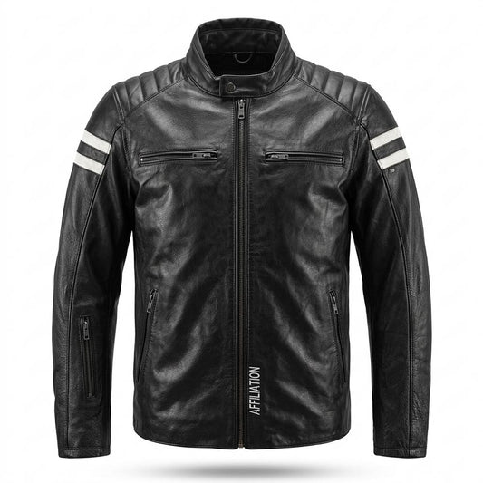 Nobleman Code - Yonet | Gesteppte Taillierte Lederjacke Herren