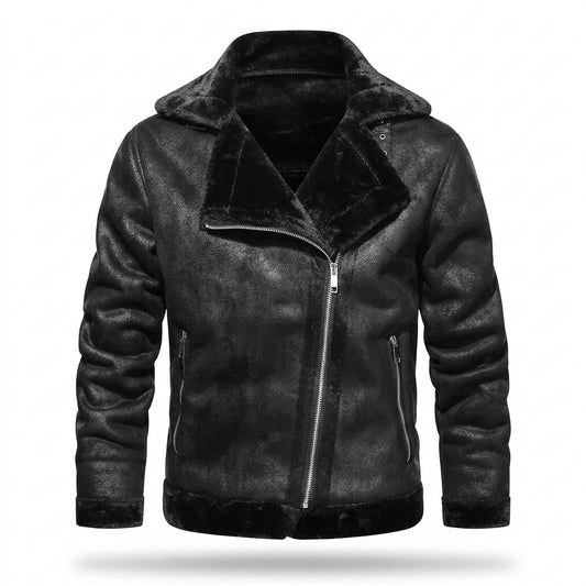 Gentleman Code - Dozos | Gefütterte Asymmetrische Wildleder-Jacke Herren