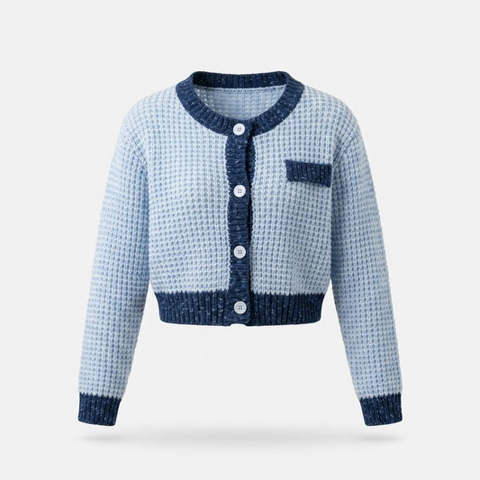 Gentleman Code - Kenes | Strukturiert Kurzgeschnitten Cardigan Damen