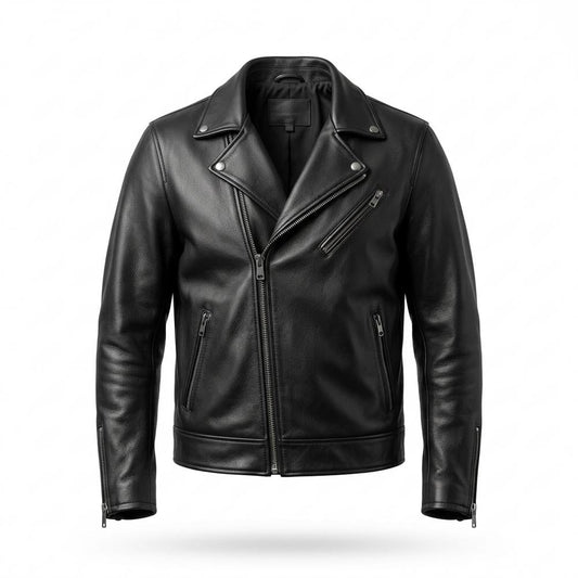 Nobleman Code - Redin | Asymmetrisch Genarbt Lederjacke Herren