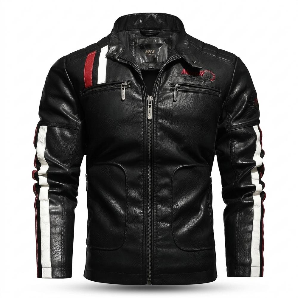 Gentleman Code - Nehom | Tailliert Bestickt Lederjacke Herren
