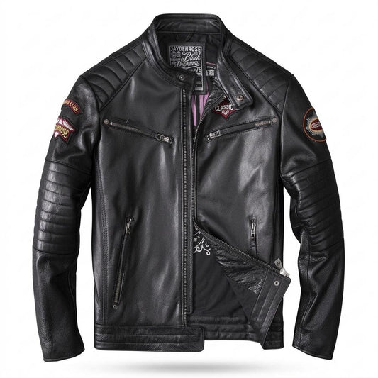 Nobleman Code - Notok | Gesteppte Genarbte Lederjacke Herren