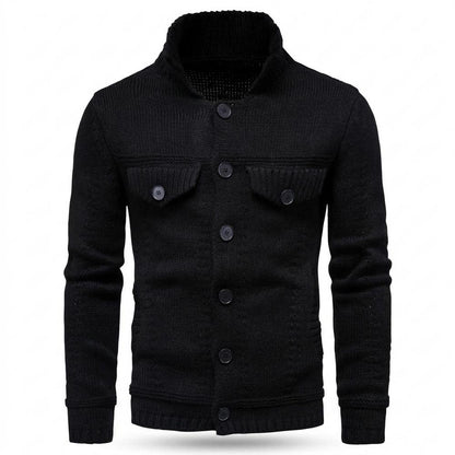 Gentleman Code - Tolod | Strukturiert Geknöpft Strickjacke Herren
