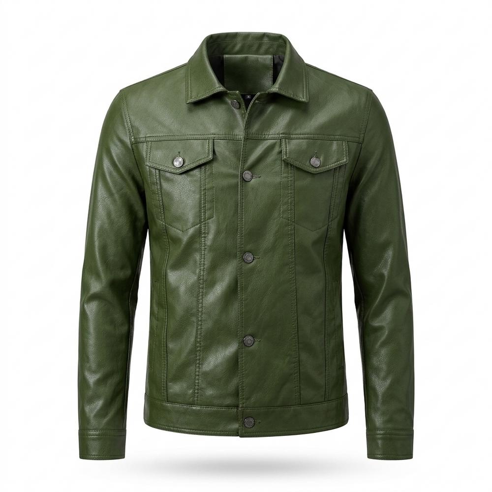 Gentleman Code - Lebas | Geknöpft Gekragt Lederjacke Herren