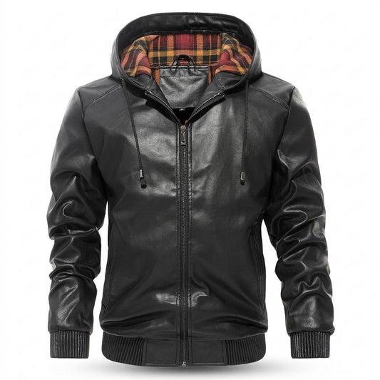 Nobleman Code - Lymor | Gefüttert Gerippt Lederjacke Herren