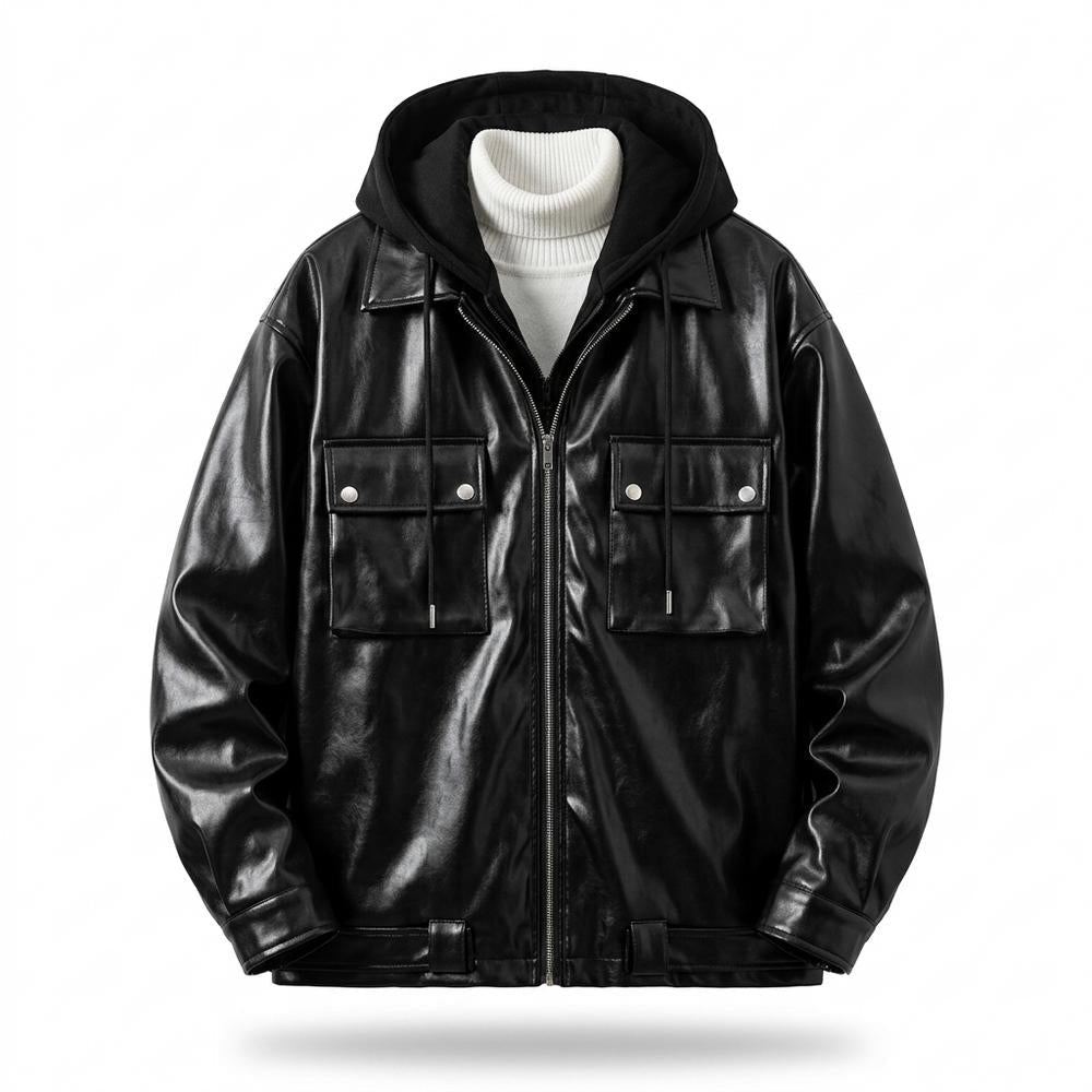 Gentleman Code - Lutot | Gefütterte Weit Geschnittene Lederjacke Herren