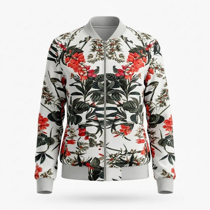 Gentleman Code - Yures | Geblümt Reißverschluss Jacke Damen