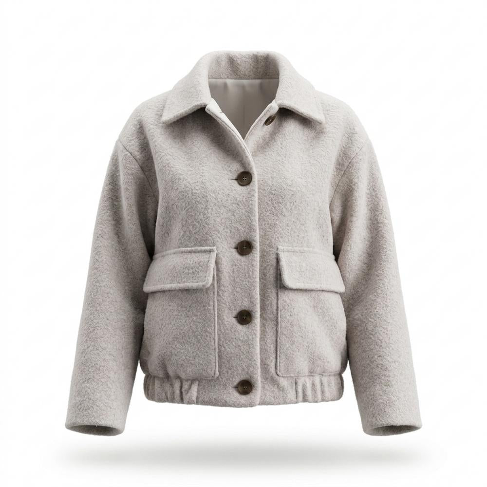 Nobleman Code - Nowen | Kurzgeschnittene Geknöpfte Jacke Damen