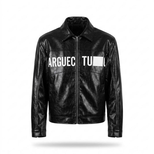 Nobleman Code - Lawen | Bedruckte Strukturierte Lederjacke Unisex