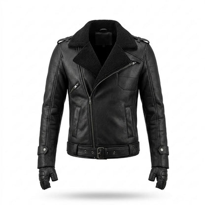 Gentleman Code - Koras | Asymmetrisch Gefüttert Lederjacke Herren