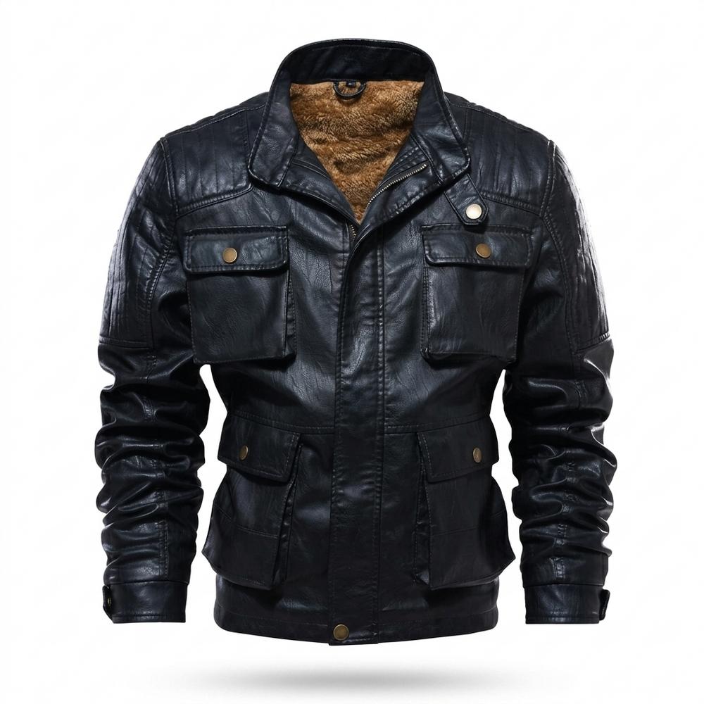 Gentleman Code - Kofiv | Gefütterte Gesteppte Lederjacke Herren
