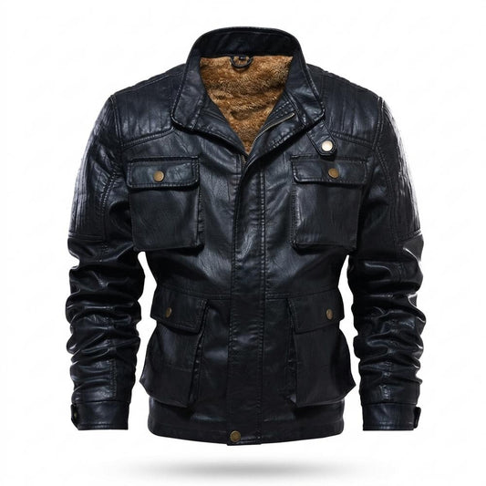 Gentleman Code - Kofiv | Gefütterte Gesteppte Lederjacke Herren
