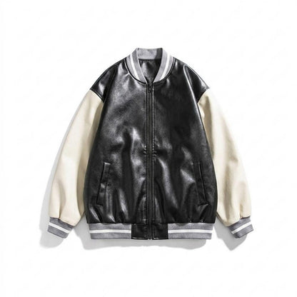 Gentleman Code - Nusuk | Bestickte Zweifarbige Lederjacke Unisex