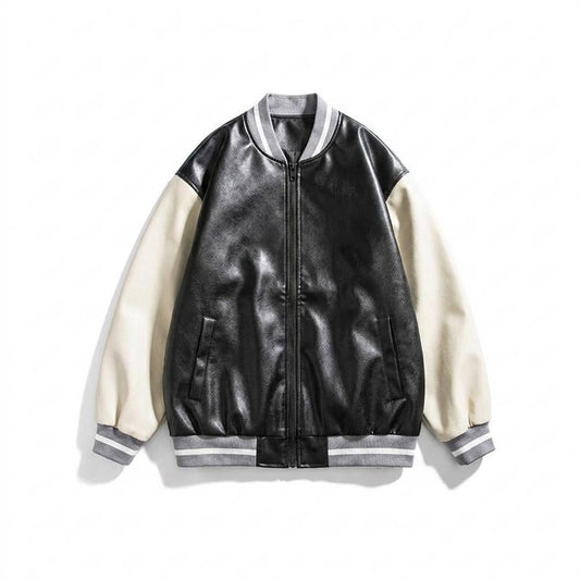 Nobleman Code - Nusuk | Bestickte Zweifarbige Lederjacke Unisex