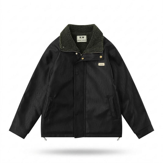 Nobleman Code - Revek | Gefütterte Lockere Lederjacke Unisex