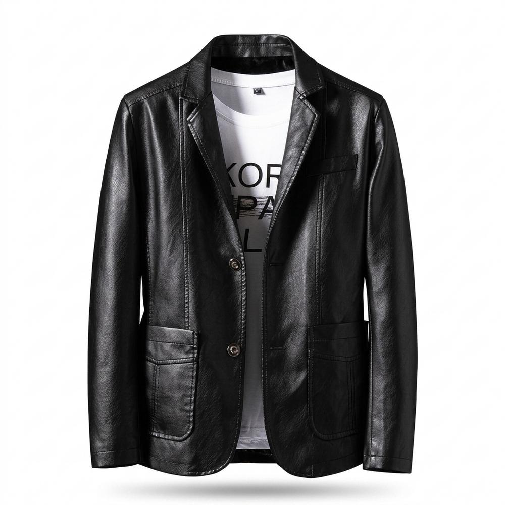 Gentleman Code - Dapit | Gefüttert Geknöpft Lederjacke Herren