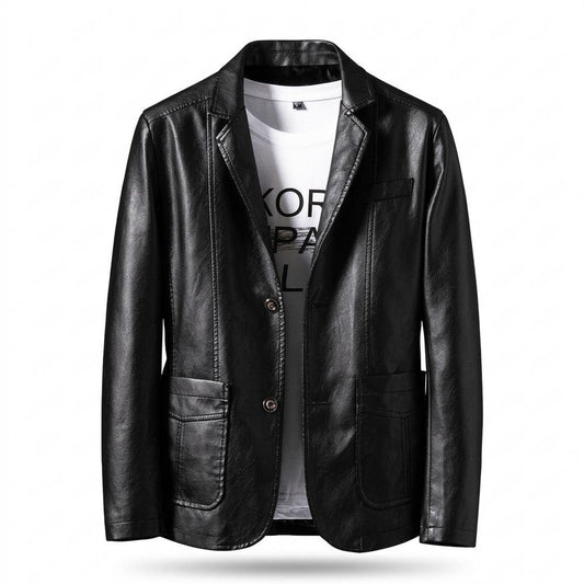 Gentleman Code - Dapit | Gefüttert Geknöpft Lederjacke Herren