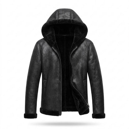 Gentleman Code - Sozur | Gefütterte Texturierte Lederjacke Herren