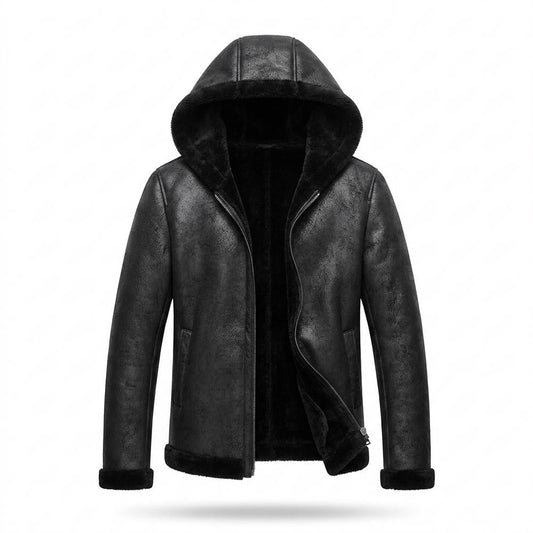 Nobleman Code - Sozur | Gefütterte Texturierte Lederjacke Herren