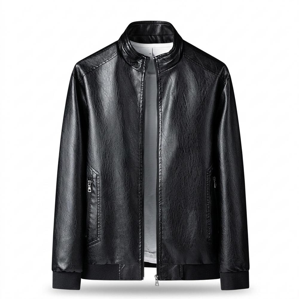 Gentleman Code - Zimim | Strukturierte Gefütterte Lederjacke Herren