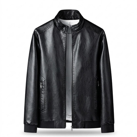 Nobleman Code - Zimim | Strukturierte Gefütterte Lederjacke Herren