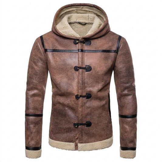Nobleman Code - Mater | Gefüttert Strukturiert Lederjacke Herren
