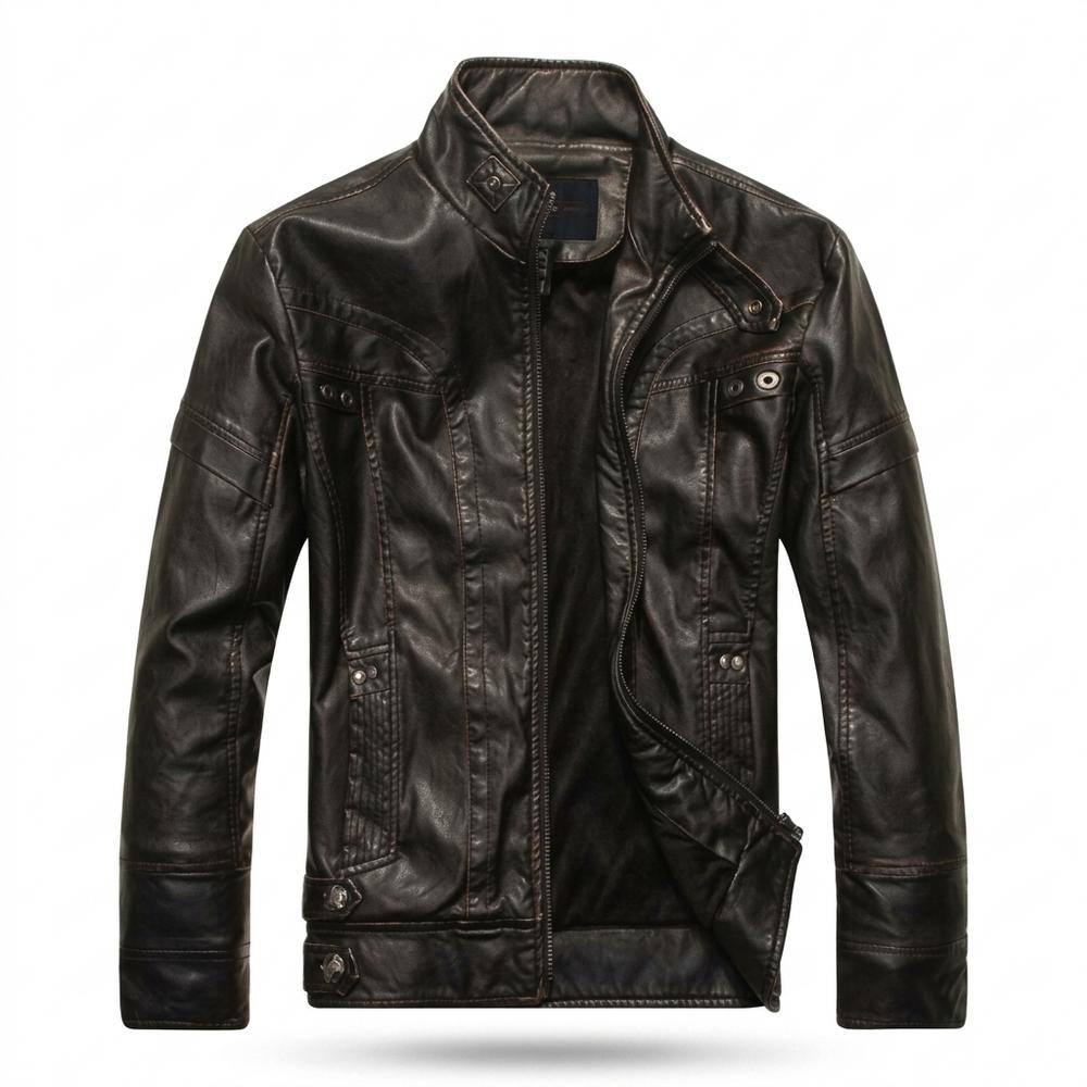 Nobleman Code - Vasin | Figurbetont Gewaschen Lederjacke Herren