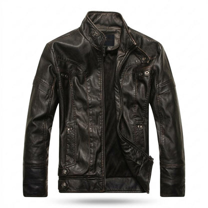 Nobleman Code - Vasin | Figurbetont Gewaschen Lederjacke Herren