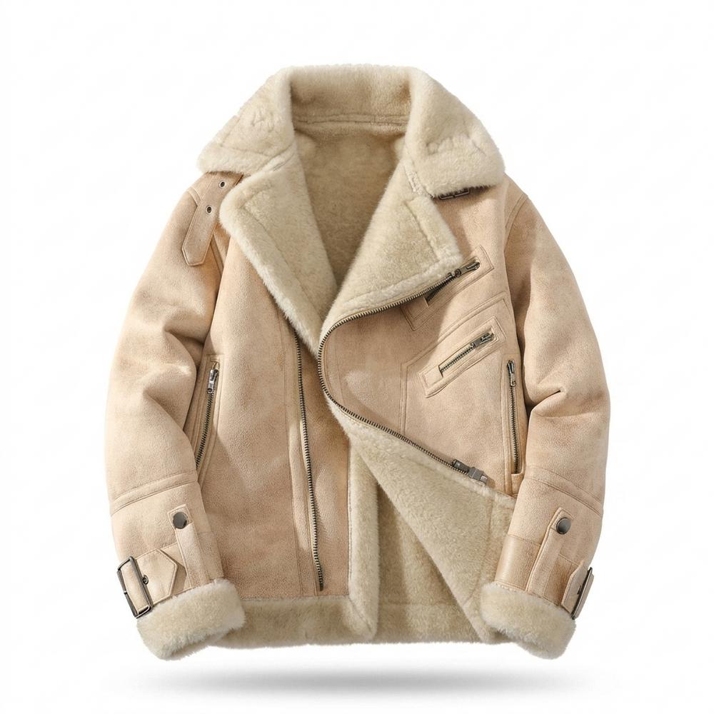 Nobleman Code - Luvek | Gefütterte Asymmetrische Wildleder-Jacke Herren
