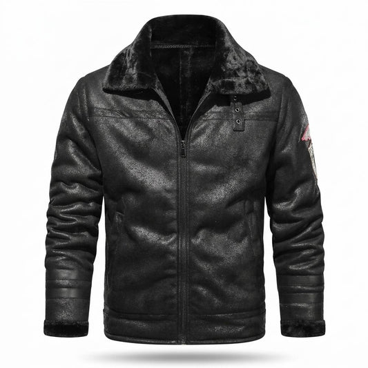 Nobleman Code - Sosir | Warm Gefüttert Lederjacke Herren