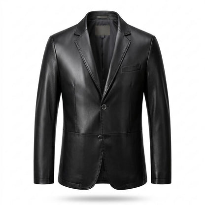 Gentleman Code - Kuvok | Tailliert Geknöpft Lederjacke Herren