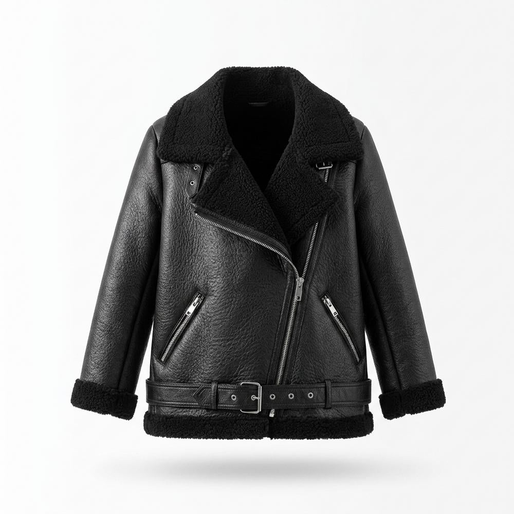 Nobleman Code - Yalin | Gefüttert Asymmetrisch Lederjacke Damen