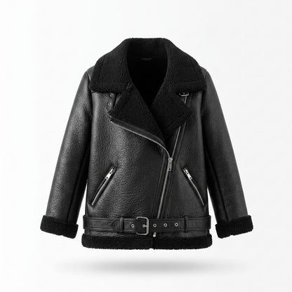 Nobleman Code - Yalin | Gefüttert Asymmetrisch Lederjacke Damen