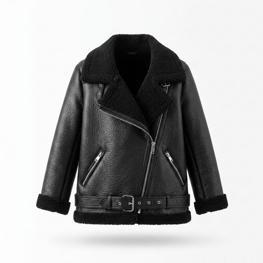 Nobleman Code - Yalin | Gefüttert Asymmetrisch Lederjacke Damen