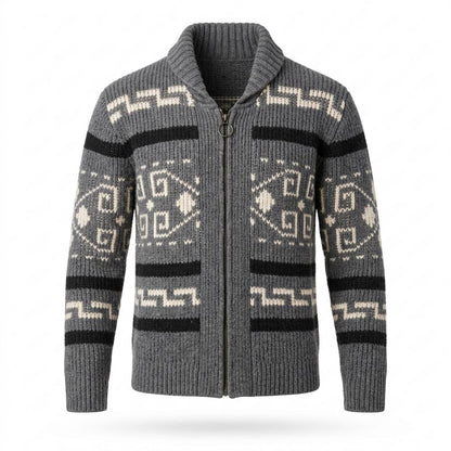 Gentleman Code - Dogem | Gemustert Gestrickt Strickjacke Herren