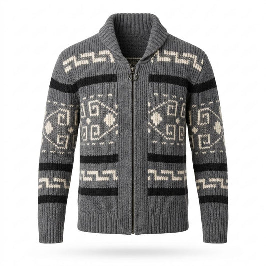 Gentleman Code - Dogem | Gemustert Gestrickt Strickjacke Herren